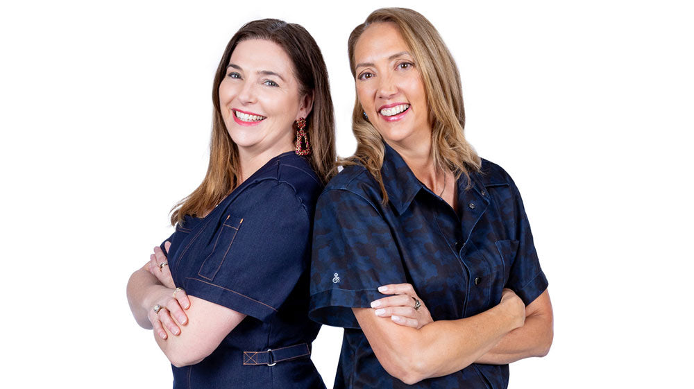 Annemarie and Cindy wearing Spiritum Scrubs